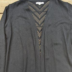 Maurices Black Comfy Longline Cardigan with Lace Detail